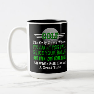 Golf Balls Humor Tweekleurige Koffiemok
