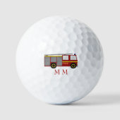 Golf Balls Monogramed Fire Truck Design Golfballen (Voorkant)