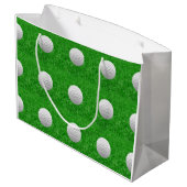 Golf Balls on Lawn Large Cadeauzakje (Achterkant Gekanteld)