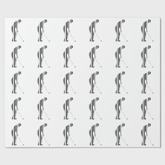 GOLF BAR CODE Golfer Golfing Sports Pattern Design Cadeaupapier (Vlak)
