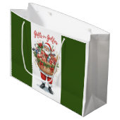 Golf Basket and Santa Claus for golfer Groot Cadeauzakje (Voorkant Gekanteld)