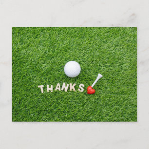Golf Bedankt kaart met golfbal en Bedankt liefde