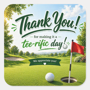 Golf Bedankt voor een fantastische dag Vierkante Sticker