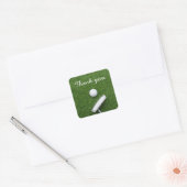 Golf bedankt voor golf en rotter op groen vierkante sticker (Envelop)