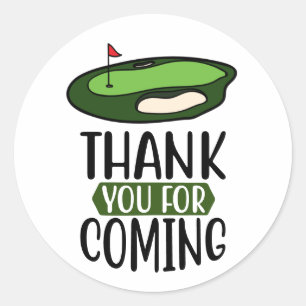 Golf Bedankt voor je komst met golfbaan Ronde Sticker