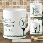 Golf BEST GRANDPA PAR PAR Monogram Coffee Mug<br><div class="desc">Créez une tasse monogrammée personnalisée unique pour le grand-père golfeur avec le drôle de titre de golf dire BEST GRANDPA BY PAR en vert et noir. Choisissez parmi d'autres styles de tasse sur la page de commande. Fait un cadeau grand-père mémorable et significatif pour son anniversaire, la fête des grands-parents,...</div>