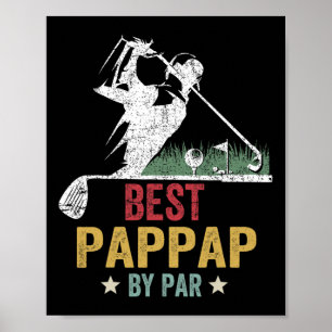 Golf Beste Pappap Door Par Grootvader Golfer Vader Poster