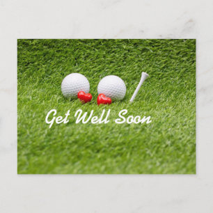 Golf Beterschap golfballen en tee met liefde Briefkaart