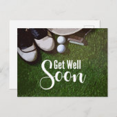 Golf beterschap met golfbal op green briefkaart (Voorkant / Achterkant)