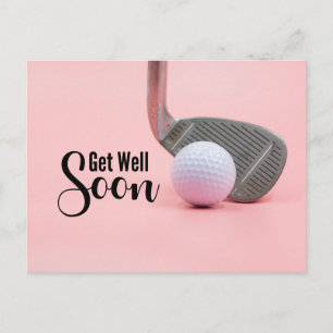 Golf Beterschap voor vrouw Golfer roze thema Briefkaart