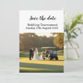Golf Bewaar de datum Golf Wedding Kaart (Staand voorkant)