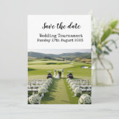 Golf Bewaar de datum Golf Wedding Kaart (Staand voorkant)