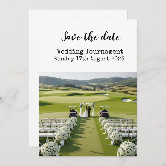 Golf Bewaar de datum Golf Wedding Kaart (Voorkant / Achterkant)