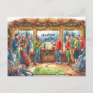 Golf bewaar de datum met golfbal en zandwig briefkaart