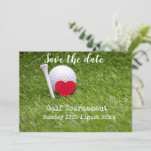 Golf bewaar de datum voor golf toernooi huwelijk save the date (Staand voorkant)