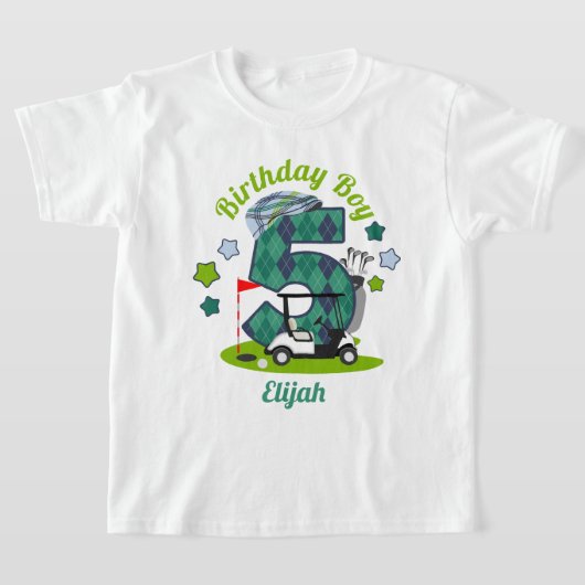 Golf Birthday Boy Shirt vijfde Shirt Golf Party (Laagn)