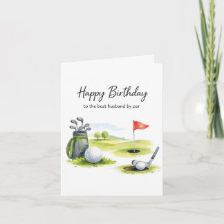 Golf Birthday Card for Husband Kaart