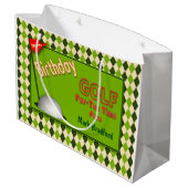 GOLF BIRTHDAY GIFT BAG LARGE CADEAUTASJE (Achterkant Gekanteld)