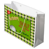 GOLF BIRTHDAY GIFT BAG LARGE CADEAUTASJE (Voorkant Gekanteld)