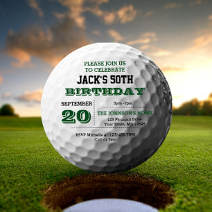Golf Birthday Invitation Kaart