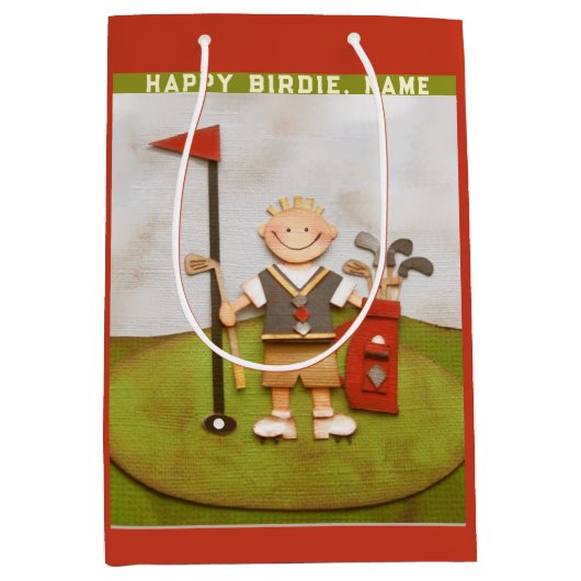 Golf Birthday Medium Cadeauzakje (Voorkant)