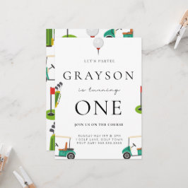 Golf Birthday Par T-shirt Invitation Kaart