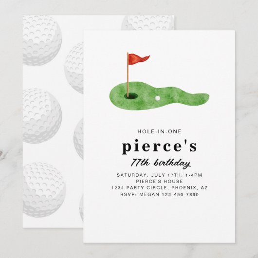 Golf Birthday Party Invitation (Devant / Derrière)
