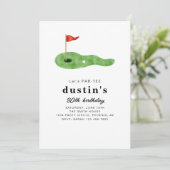 Golf Birthday Party Invitation  (Debout devant)