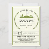 Golf Birthday Party Invitation Kaart (Voorkant)