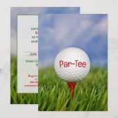 Golf Birthday Party Invitation Kaart (Voorkant / Achterkant)