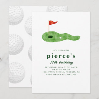 Golf Birthday Party Invitation Kaart