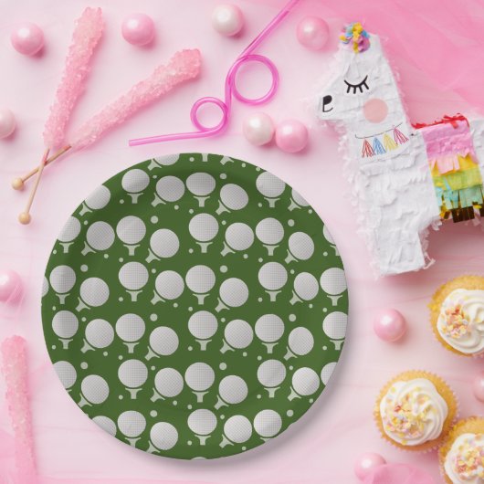 Golf Birthday Party Pattern Papieren Bordje (Feest)