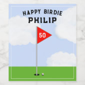 Golf Birthday Party Wijn Etiket (Enkel label)