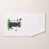 Golf Black Labrador Retriever Dog - mignonne (Serviette à main)