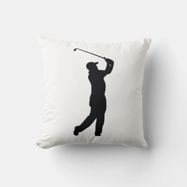 Golf Black Silhouette Shadow Kussen (Voorkant)