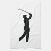 Golf Black Silhouette Shadow Theedoek (Verticaal)