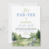 Golf Blue Boy Baby Douche Par Tee Invitation (Devant)