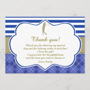 Golf Blue Gold Hartelijk dank! Bedankkaart