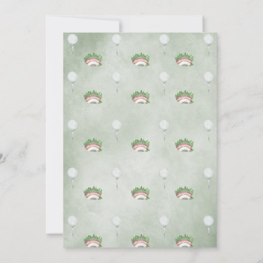 Golf Blue Par Tee Invitation Anniversaire (Dos)