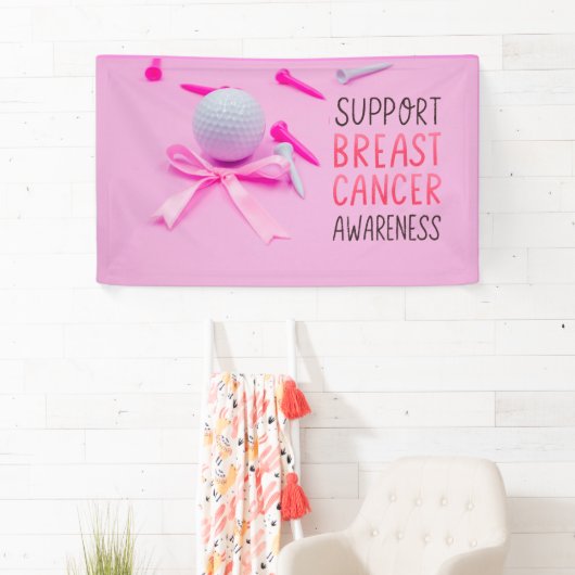 Golf borstkanker bewustzijn roze thema spandoek (Insitu)