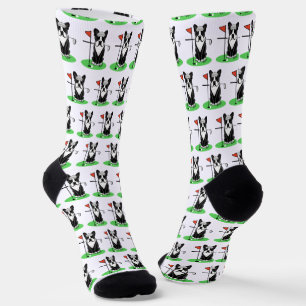 Golf Boston Terrier (zwart) Mooie Hond Sokken