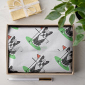 Golf Boston Terrier (zwarte hond) Cute Dog Tissuepapier (Geschenk)