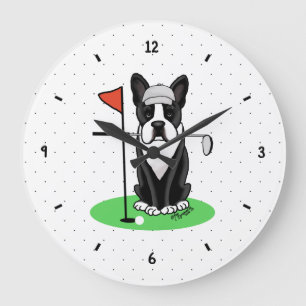 Golf Boston Terrier (zwarte hond) Grote Klok