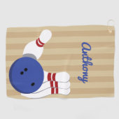 Golf Boule de Bowling et Pins Serviette personnalisée (Horizontal)