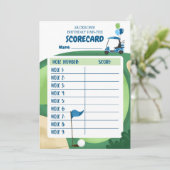 Golf Boy Birthday Par Tee 9 Trous Carte Scorecard (Debout devant)