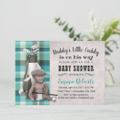 Golf Boy Future Golfer Caddy Black Baby shower Kaart (Staand voorkant)