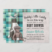 Golf Boy Future Golfer Caddy Black Baby shower Kaart (Voorkant / Achterkant)