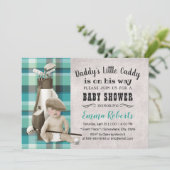 Golf Boy Future Golfer Cute Caddy Baby shower Kaart (Staand voorkant)