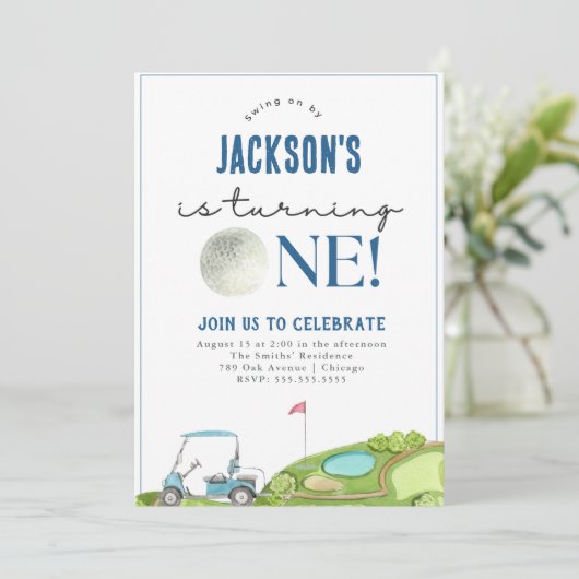 Golf Boy Invitation d'anniversaire (Debout devant)