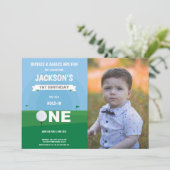 Golf Boy Invitations d'anniversaire avec photo (Debout devant)